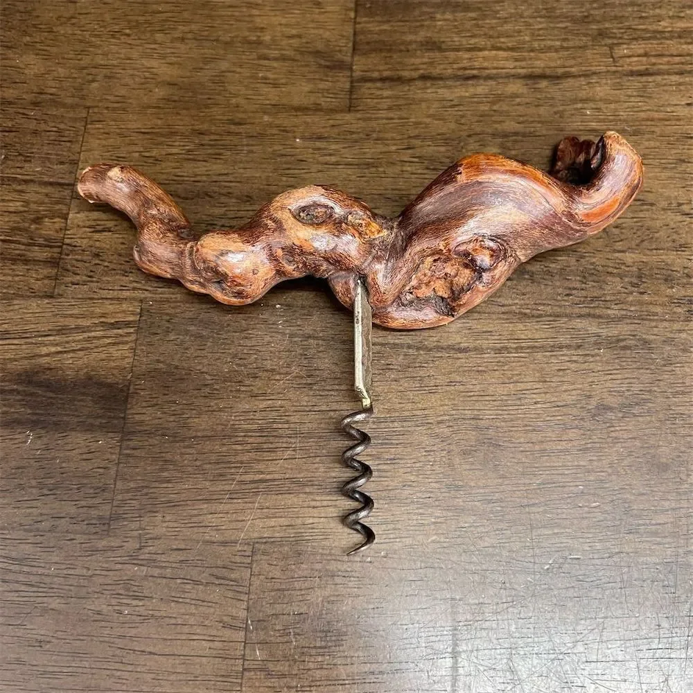 Handcrafted Wooden Metal Twister Corkscrew Rustic Wild Animal Theme Lightweight‎
